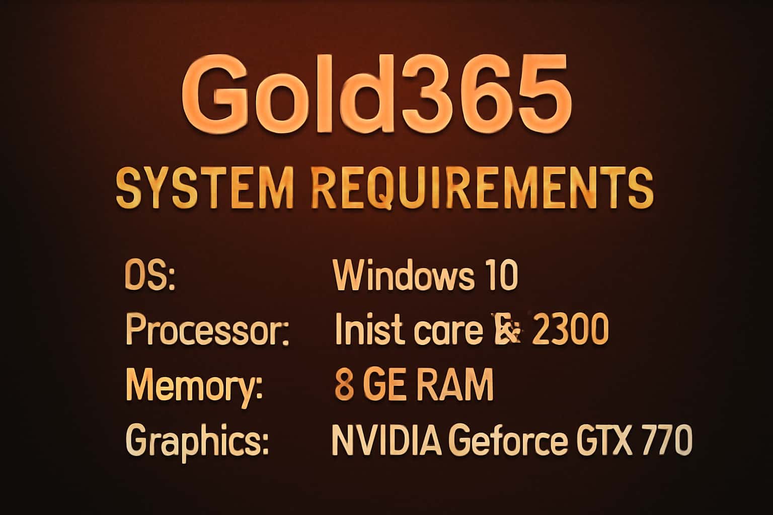 Informational graphic about Gold365 system requirements