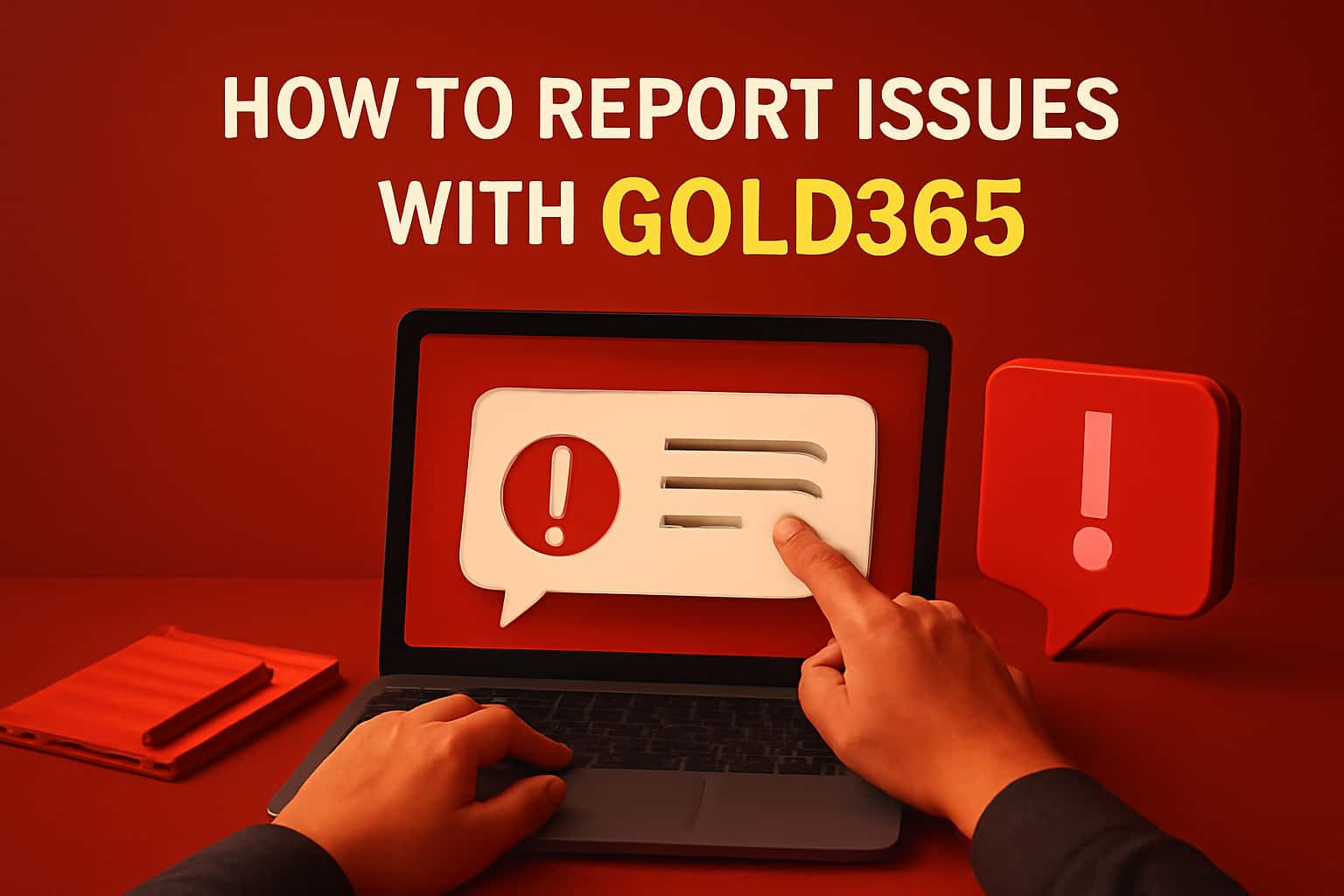 Informational graphic on reporting issues with Gold365.