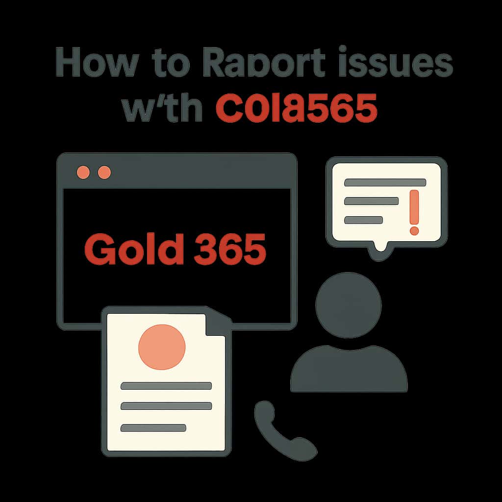 Diagram illustrating steps to report issues with Gold365.