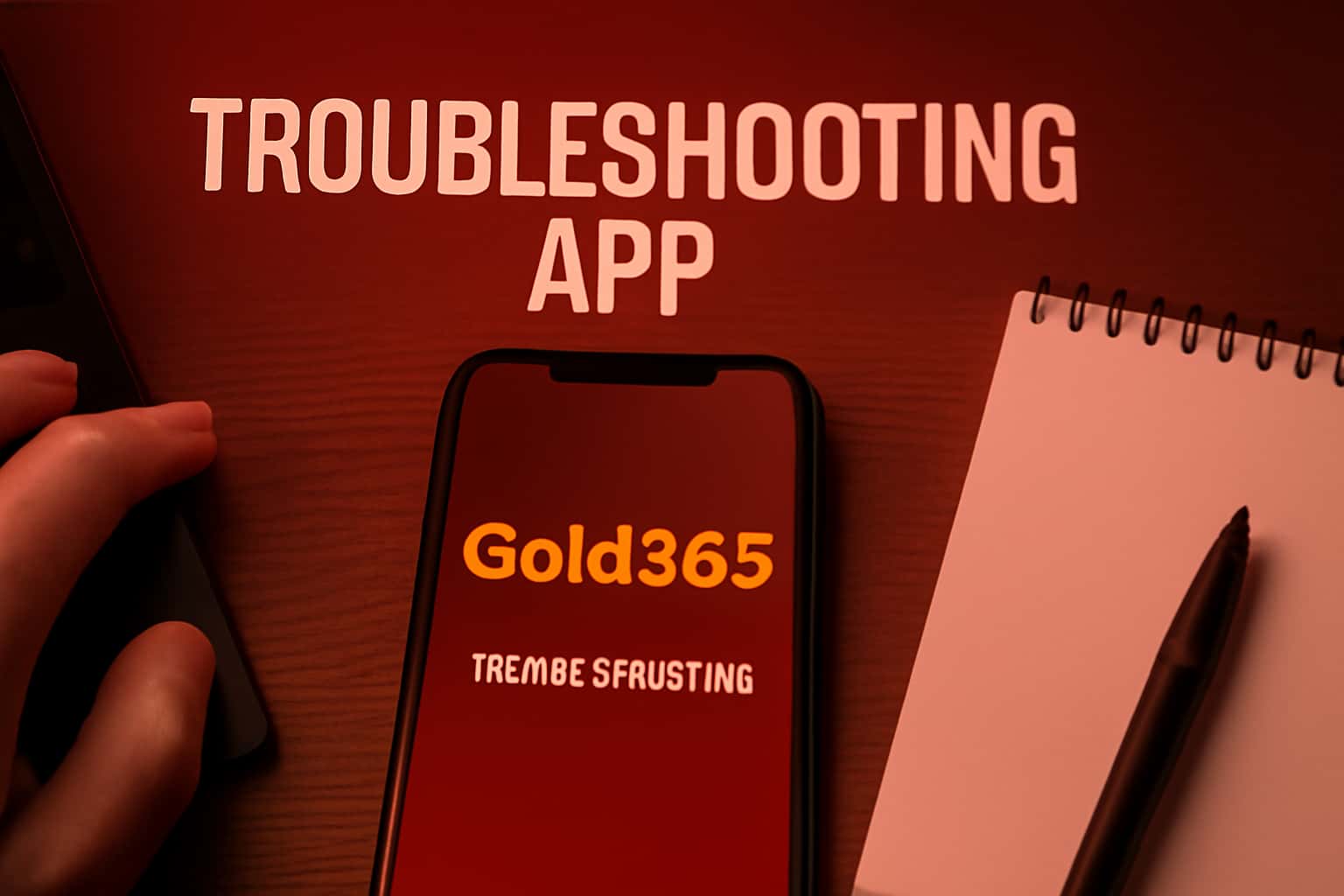 A neutral and informative scene related to troubleshooting the Gold365 app.