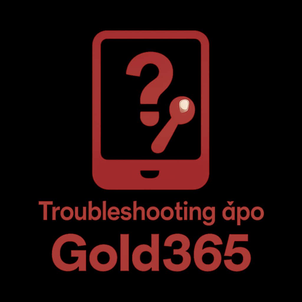 An emblematic representation of troubleshooting support for the Gold365 app.