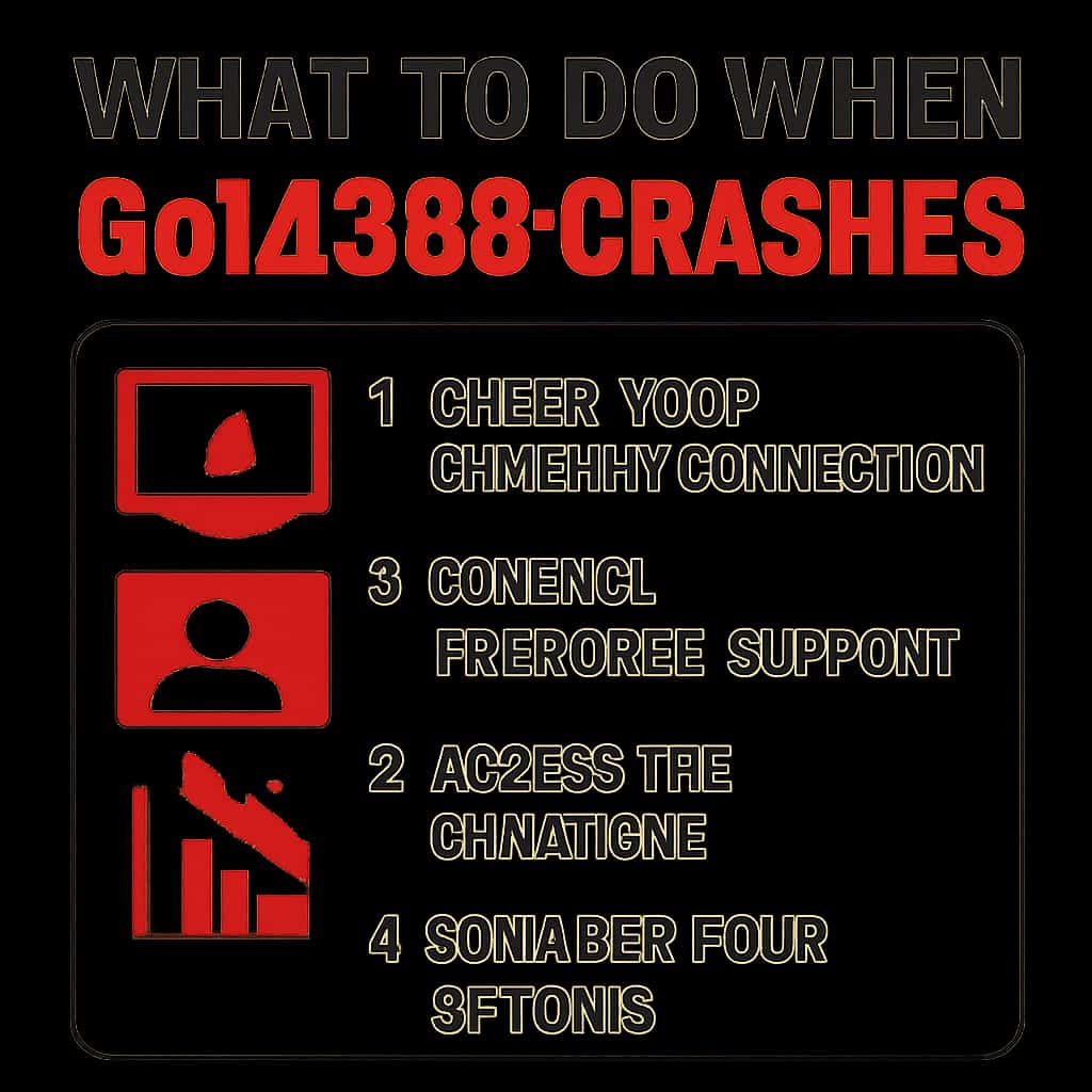 Illustration detailing steps to resolve Gold365 crashes.